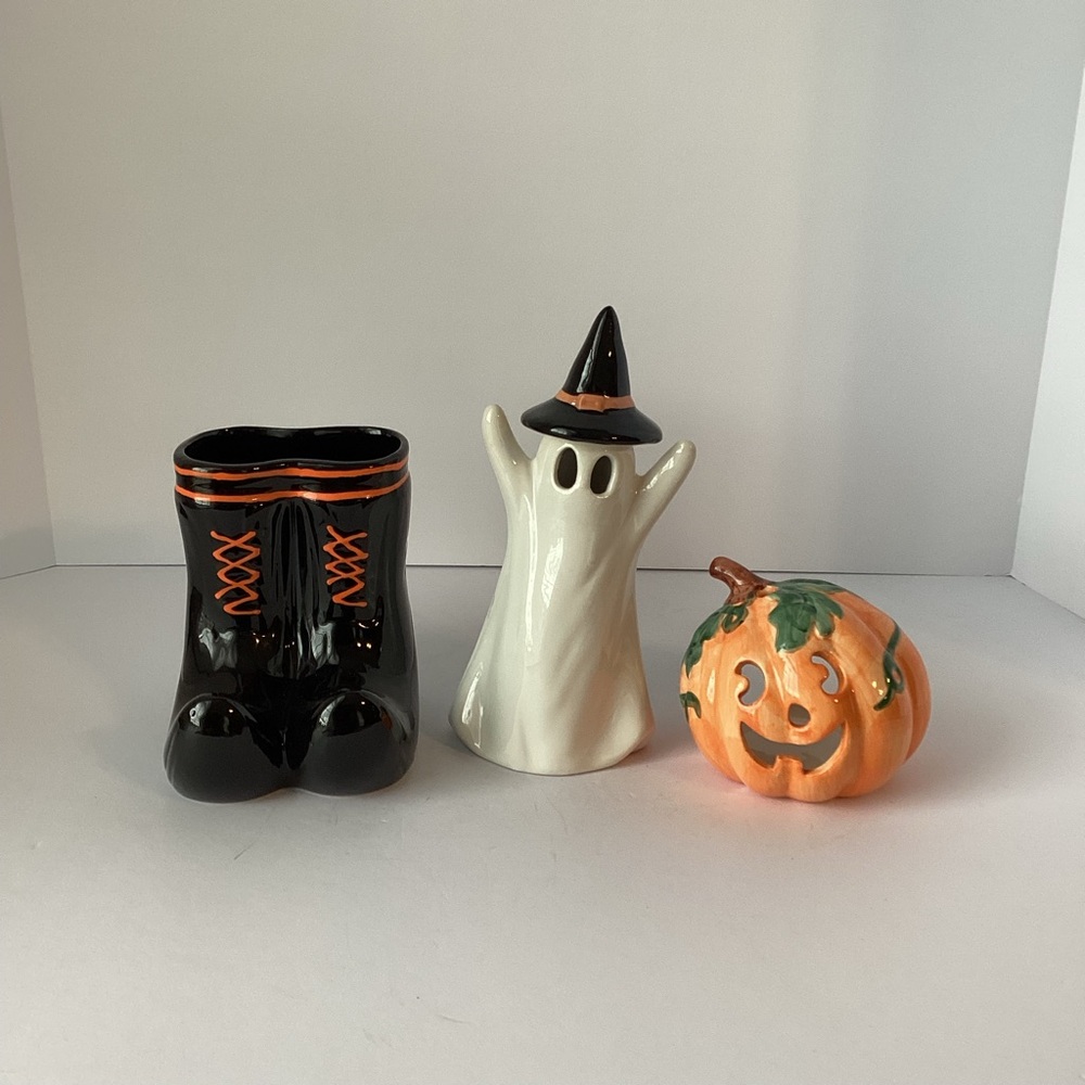 HALLOWEEN: lot of 3 ceramic table top decor